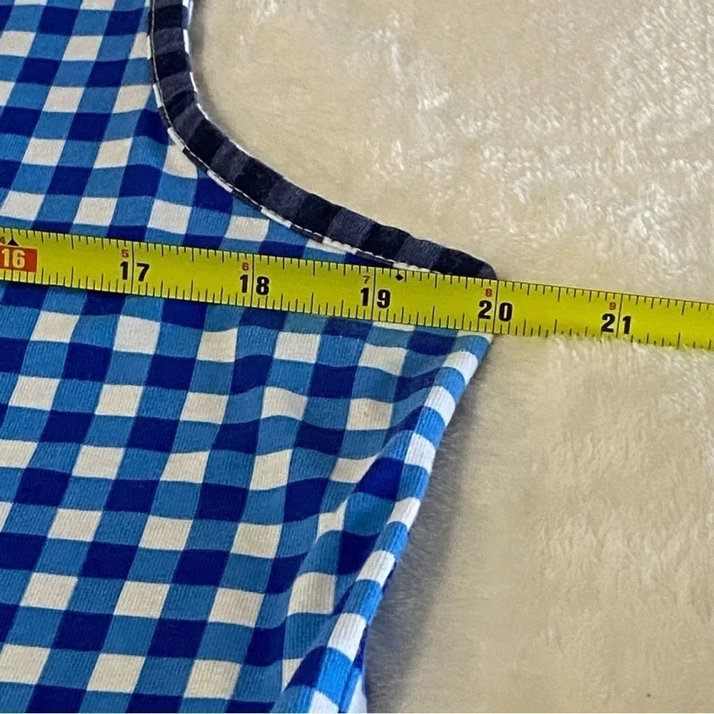 LAND'S END x DRAPER JAMES / Blue Gingham Shift Dress Size M (10-12)